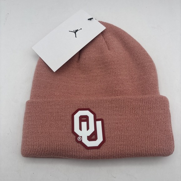 Jordan Oklahoma Sooners OU Crimson Terra Cuffed Knit Beanie NWT - Picture 1 of 3
